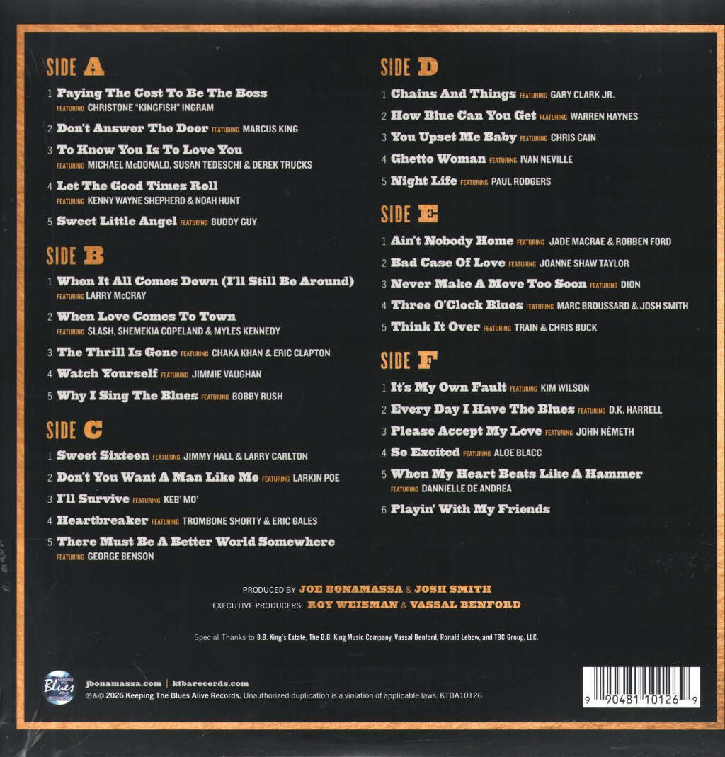 Joe Bonamassa - B.B. King's Blues Summit 100 - Triple Lp