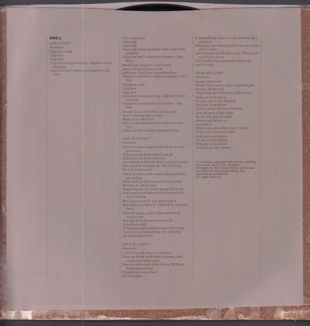 George Harrison - All Things Must Pass - Triple Lp