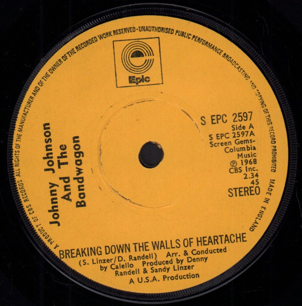Johnny Johnson And The Bandwagon - Breaking Down The Walls Of Heartache - 7 Inch