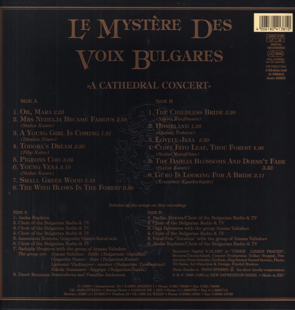 Le Mystere Des Voix Bulgares - A Cathedral Concert - Lp