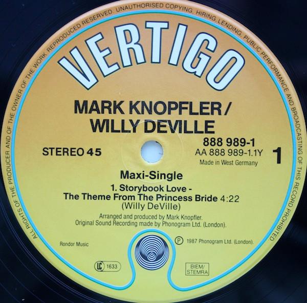 Mark Knopfler And Willy Deville - Storybook Love Theme From The Princess Bride - 12 Inch