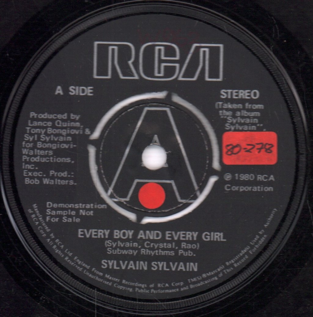 Sylvain Sylvain - Every Boy And Every Girl - 7 Inch