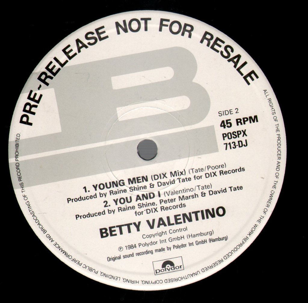 Betty Valentino - Young Men - 12 Inch