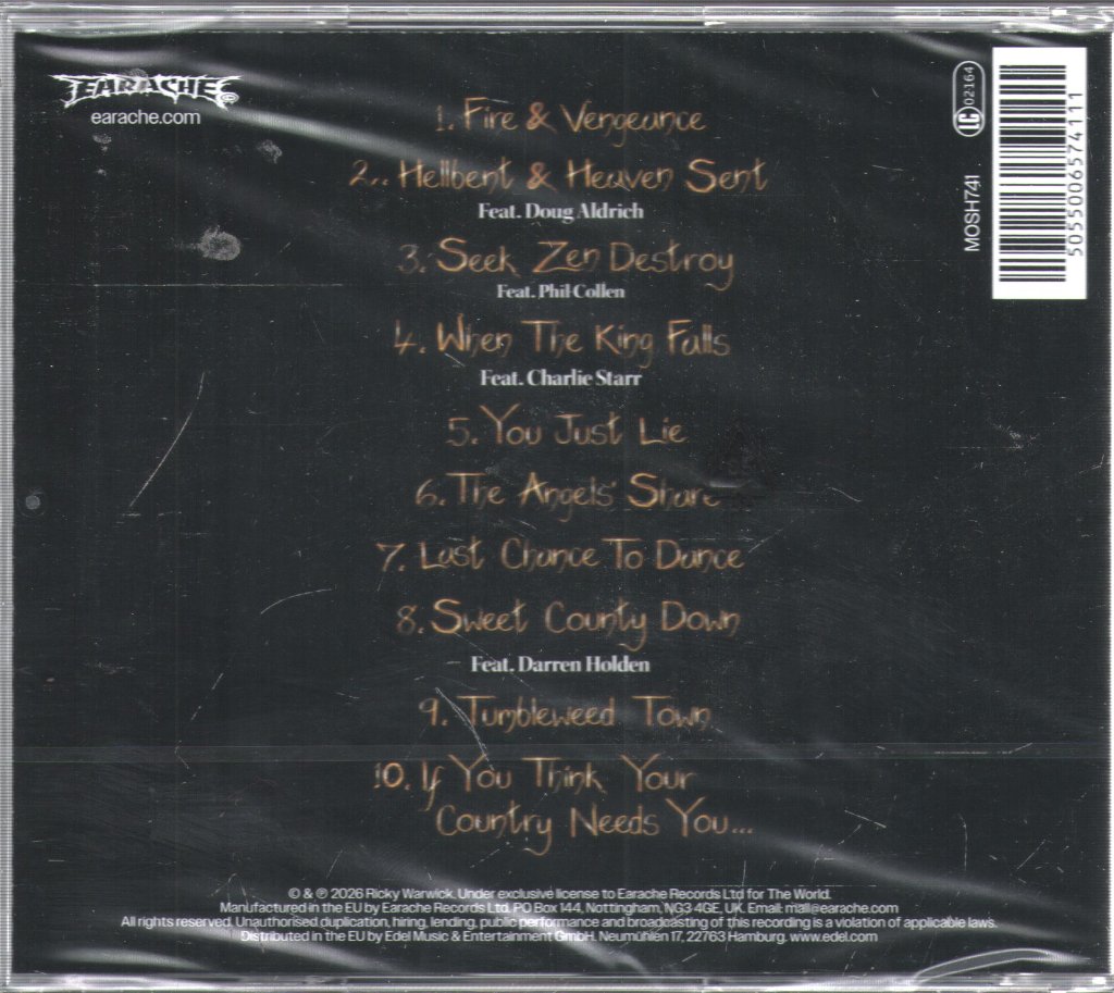 Ricky Warwick - Fire & Vengeance - Cd