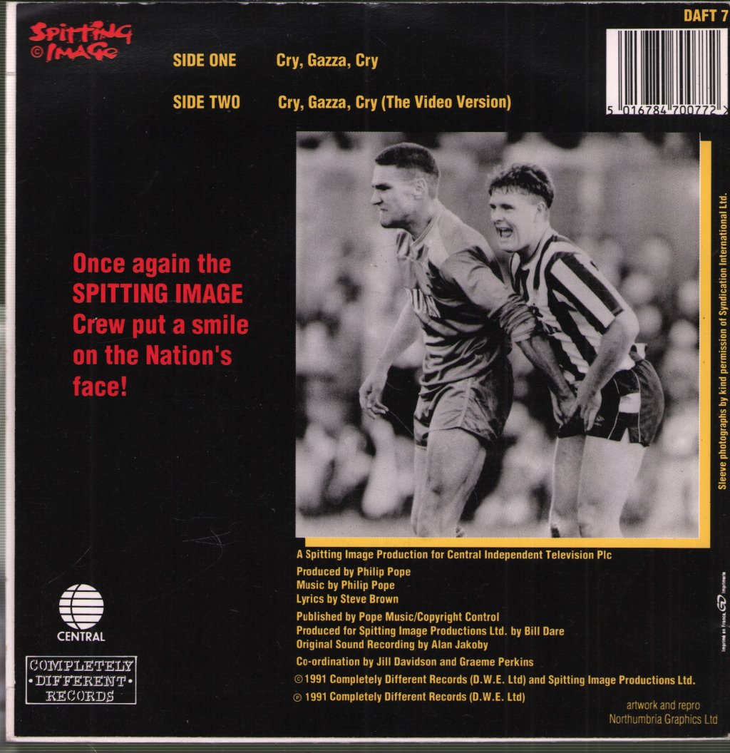 Spitting Image - Cry, Gazza, Cry! - 7 Inch