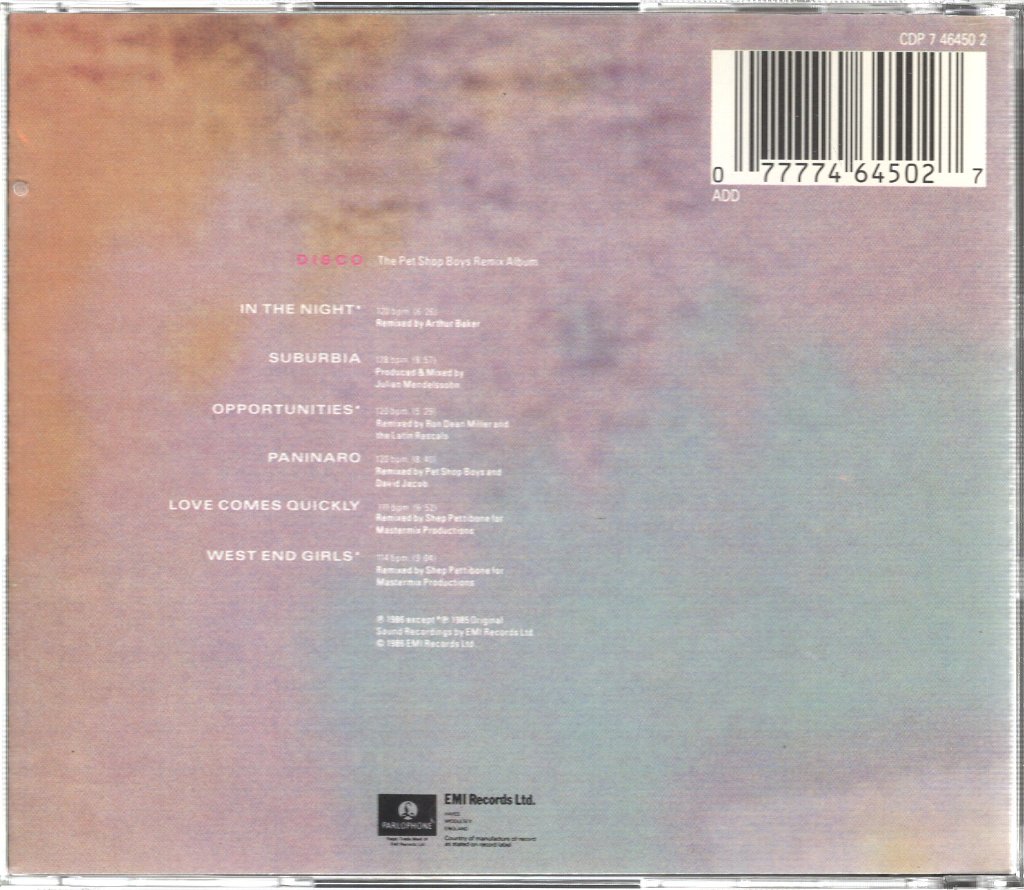 Pet Shop Boys - Disco - Cd