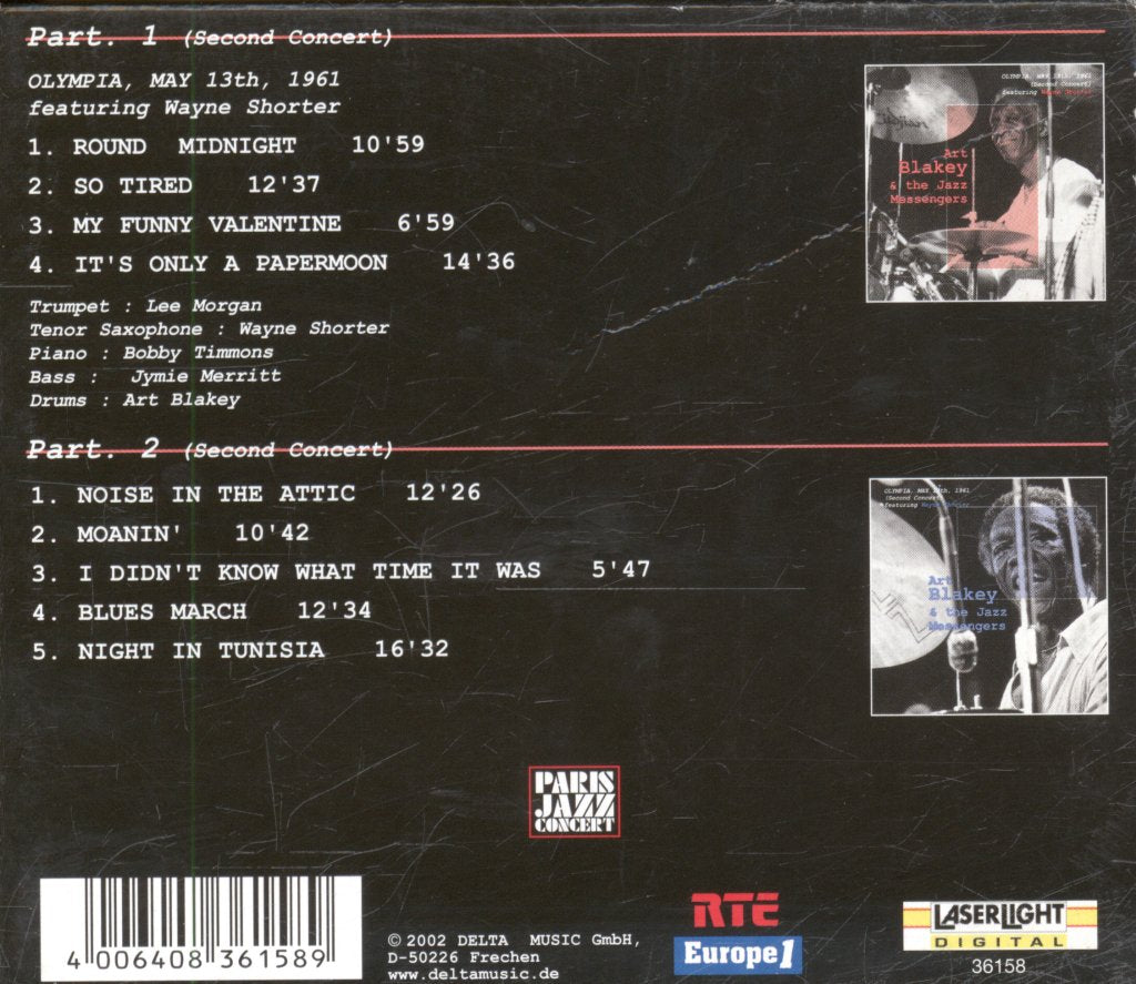 Art Blakey & The Jazz Messengers - Olympia, May 13th, 1961 (Second Concert) - Double Cd