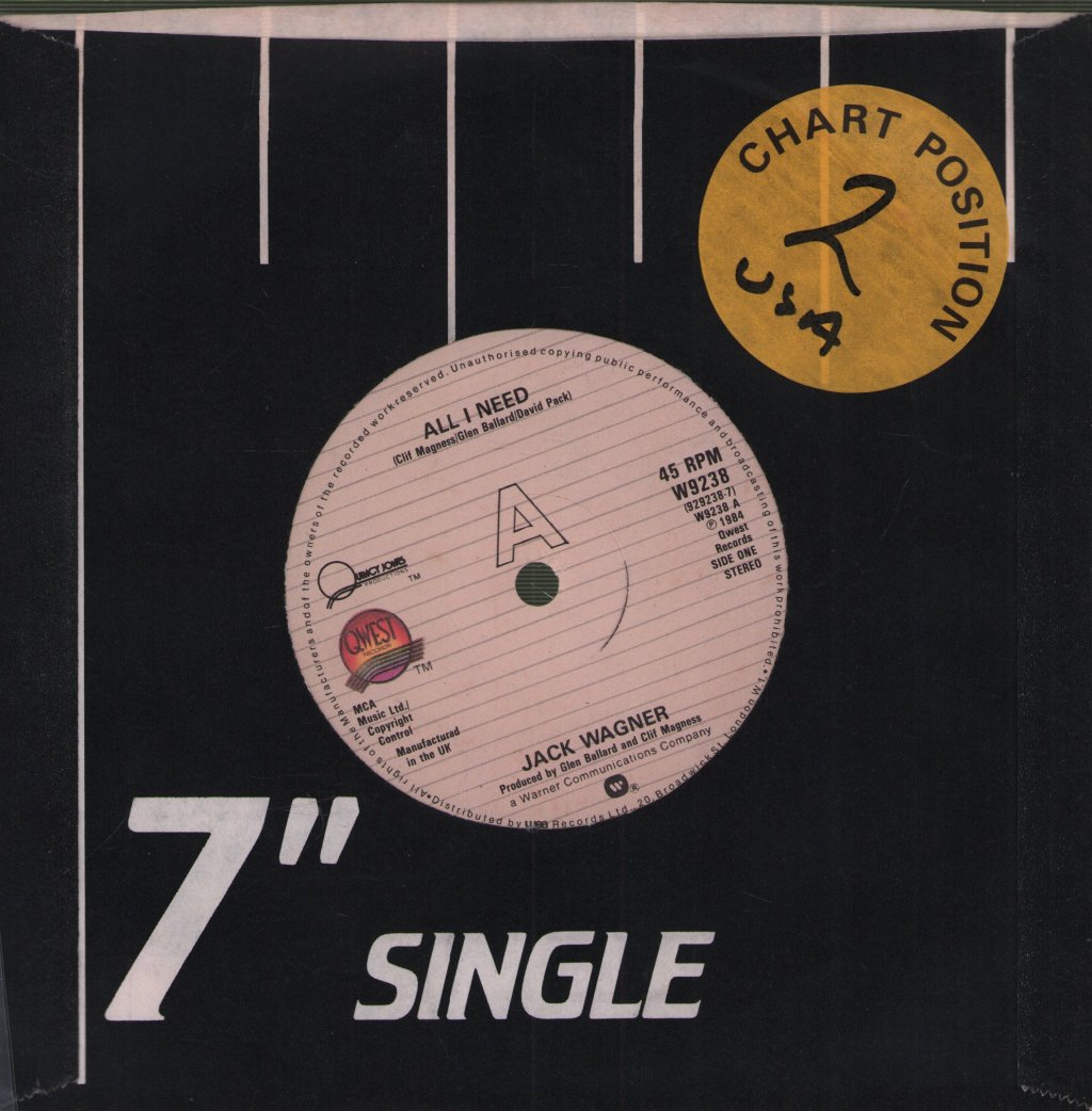 Jack Wagner - All I Need - 7 Inch