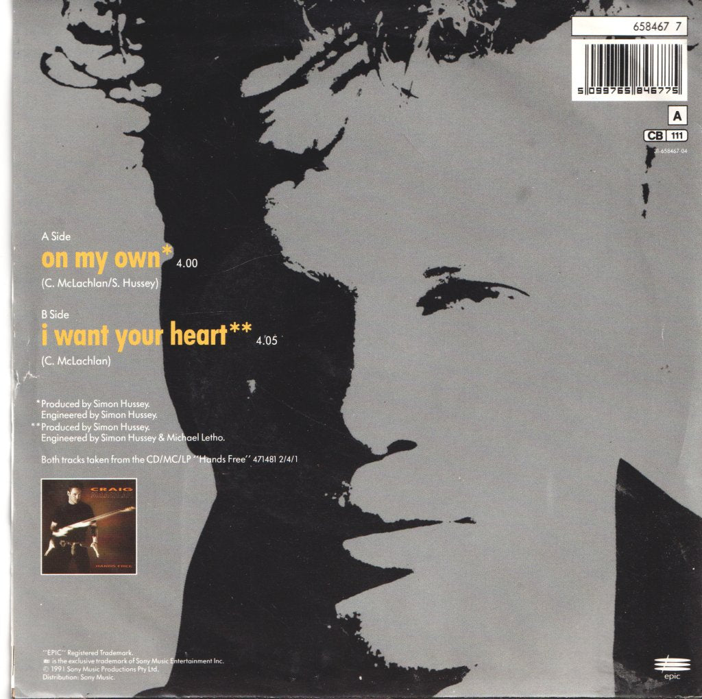 Craig Mclachlan - On My Own - 7 Inch