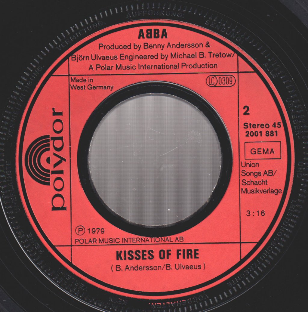 ABBA - Does Your Mother Know / Kisses Of Fire - 7 Inch