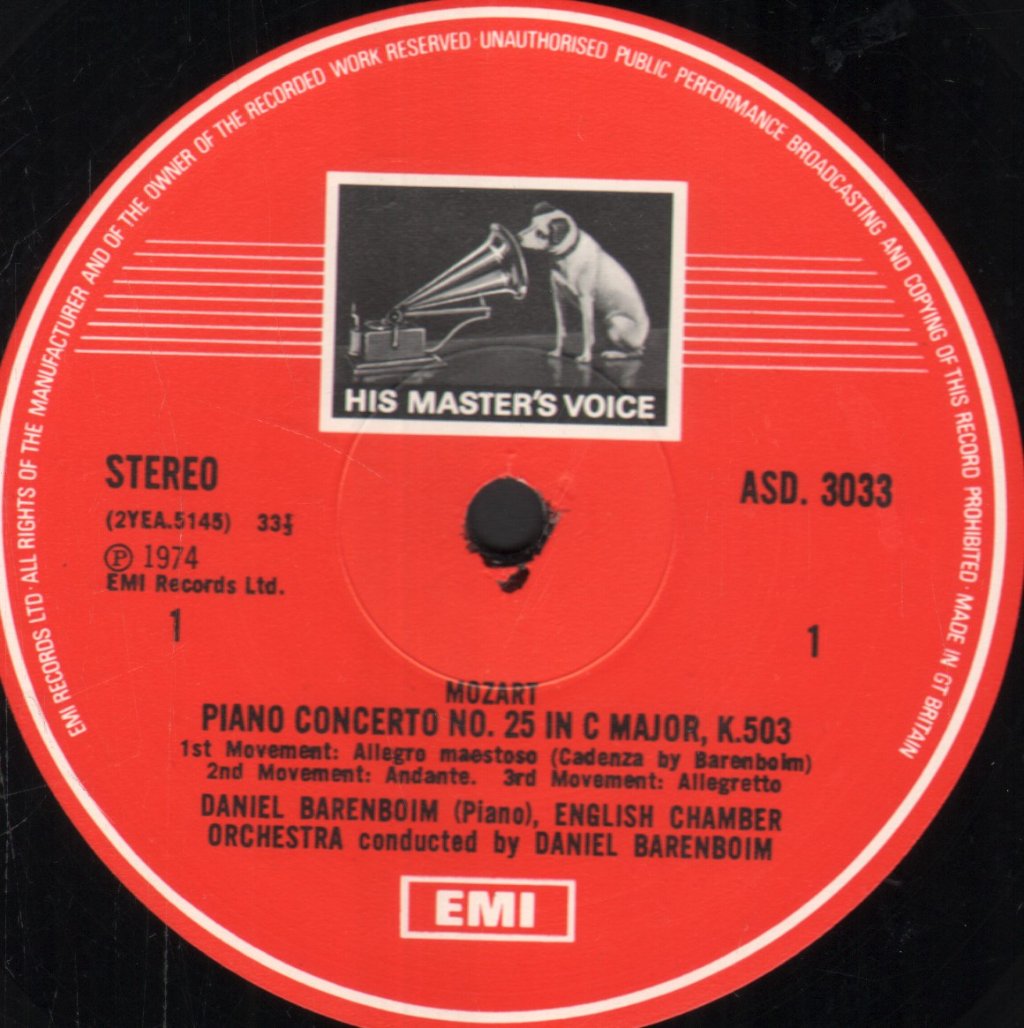 Daniel Barenboim / English Chamber Orchestra - Mozart - Piano Concertos No. 8 In C, K.246 / No. 25 In C, K.503 - Lp