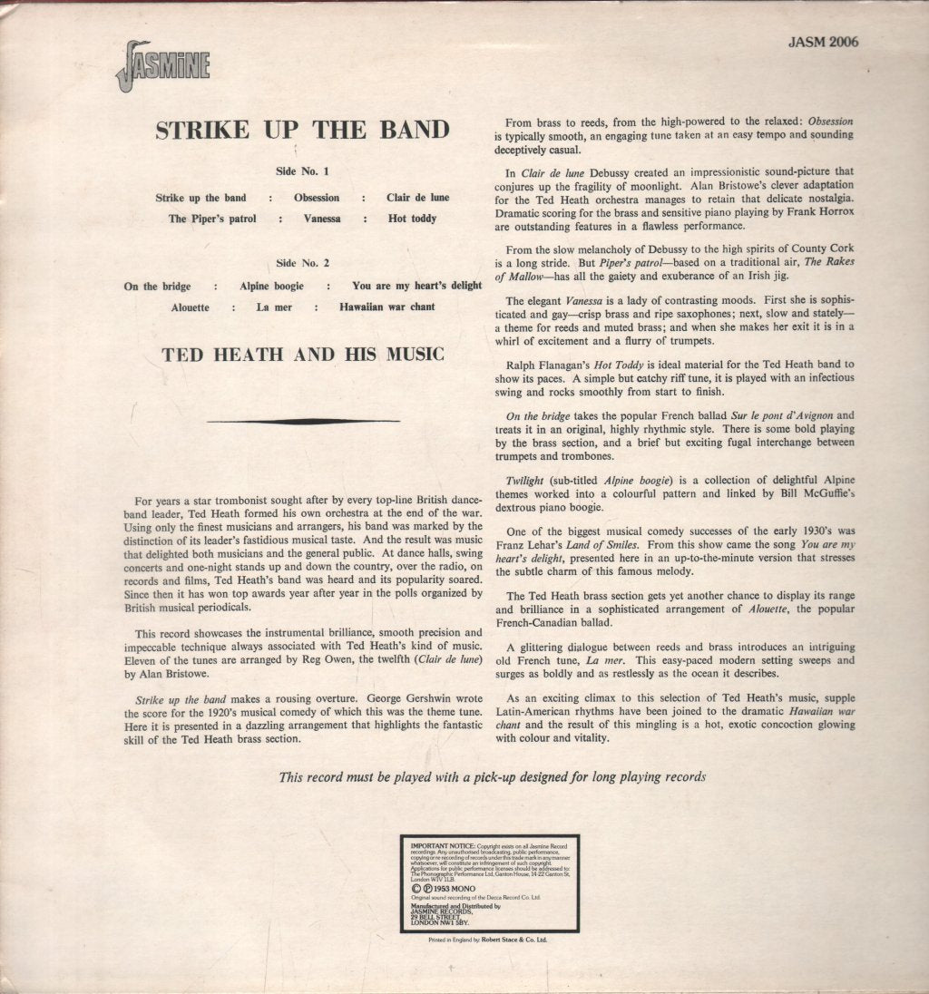 Ted Heath And His Music - Strike Up The Band - Lp