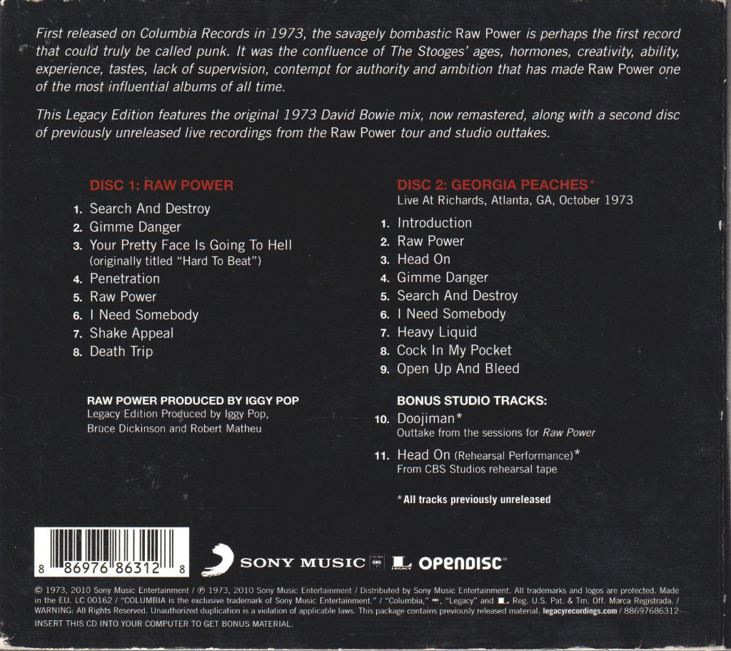 Stooges - Raw Power - Double Cd