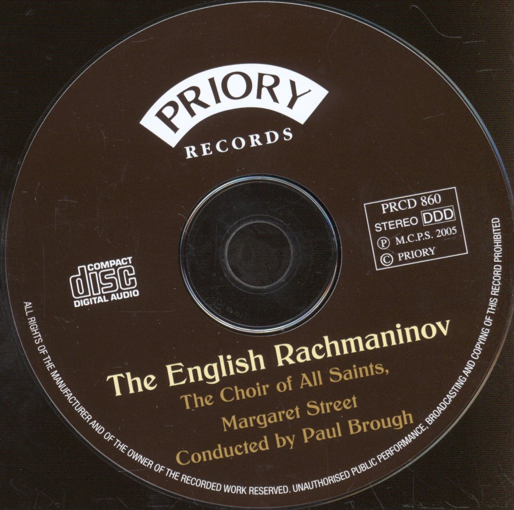 Choir Of All Saints, Margaret Street, Paul Brough - English Rachmaninov - Cd