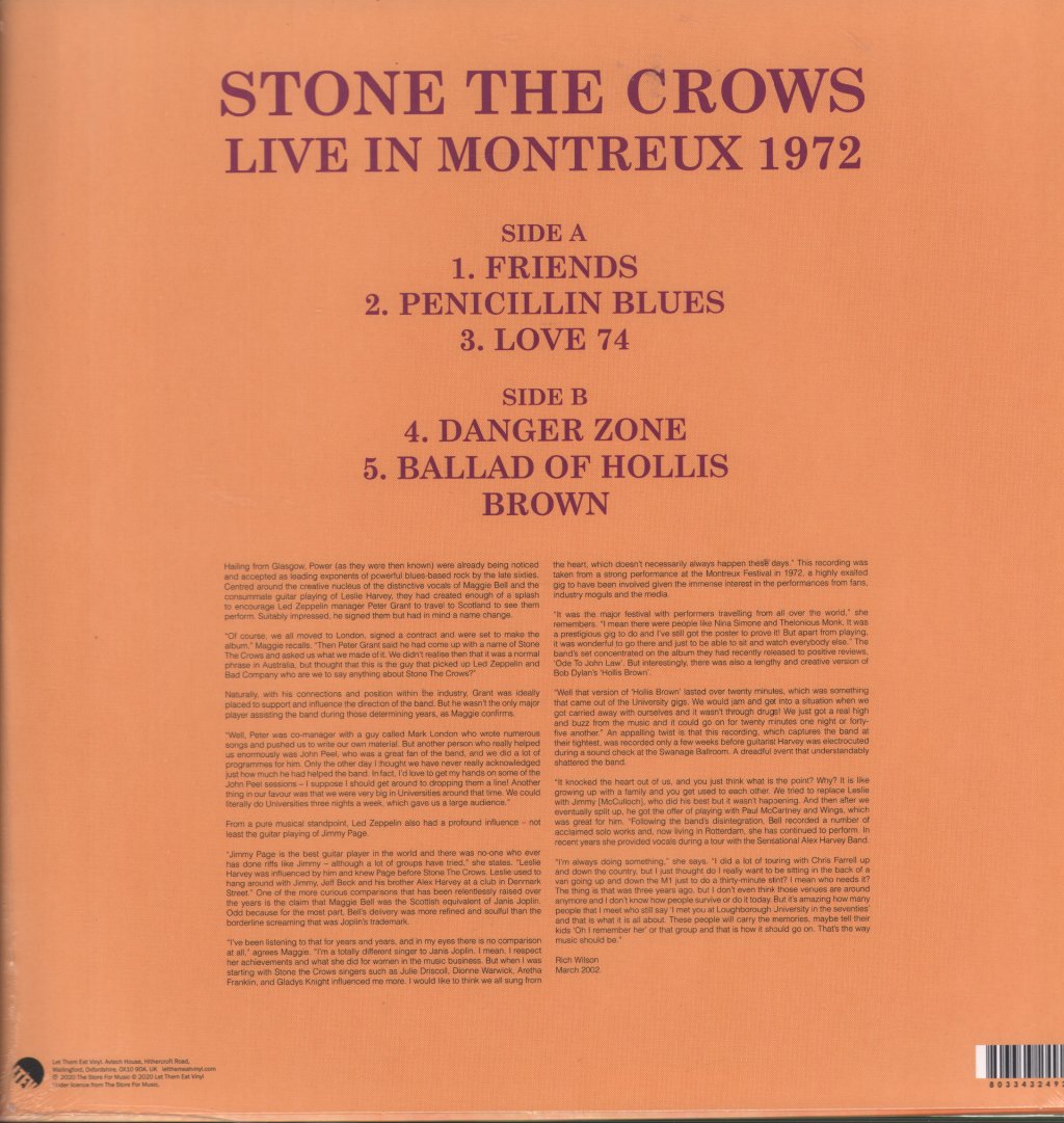 Stone The Crows - Live In Montreux 1972 - Lp