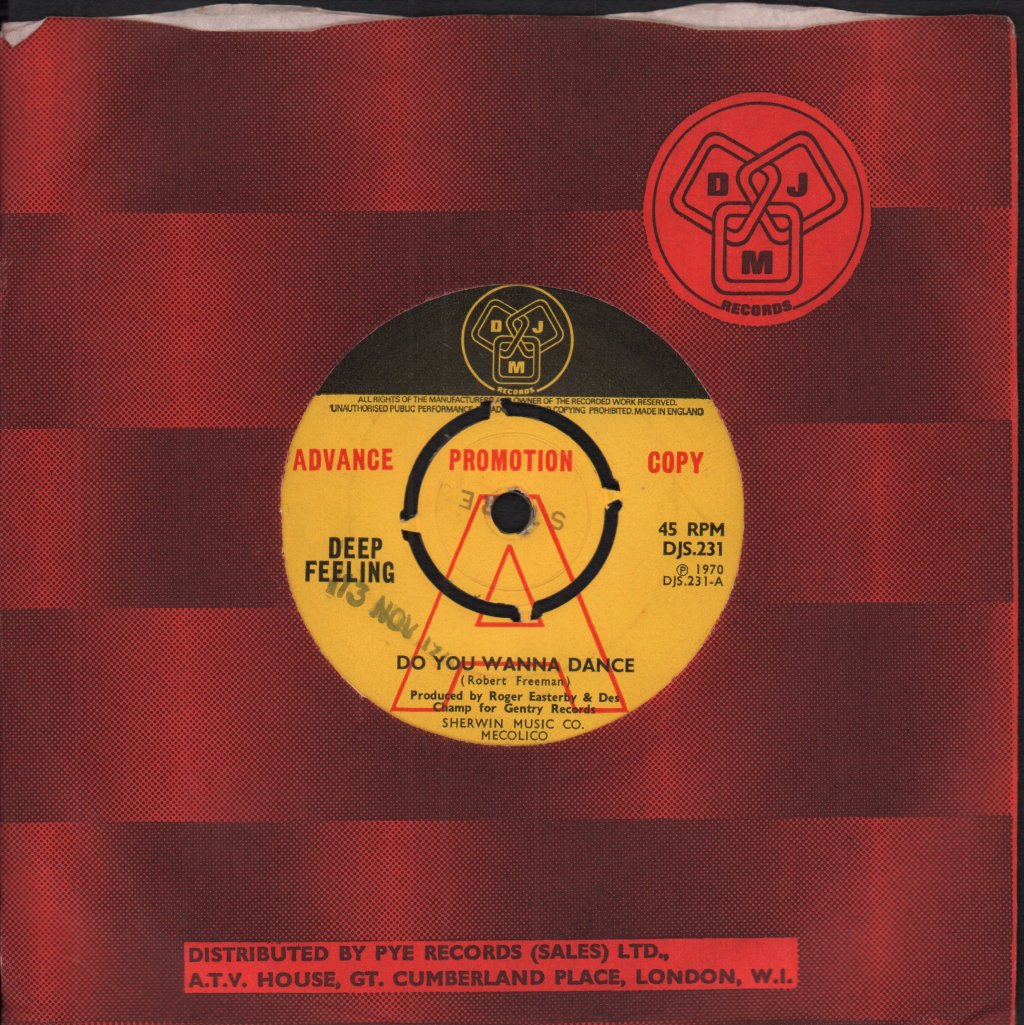 Deep Feeling - Do You Wanna Dance - 7 Inch