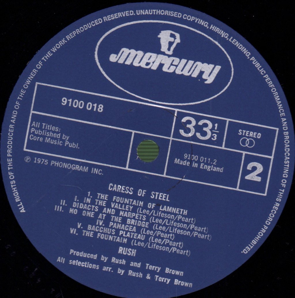 Rush - Caress Of Steel - Lp