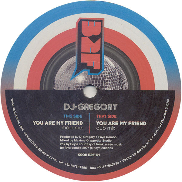 DJ Gregory - You Are My Friend - 12 Inch