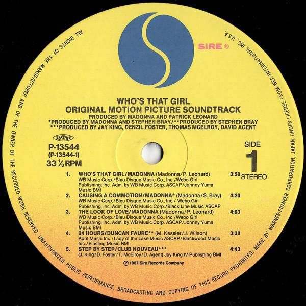 Madonna - Who's That Girl (Original Motion Picture Soundtrack) - Lp