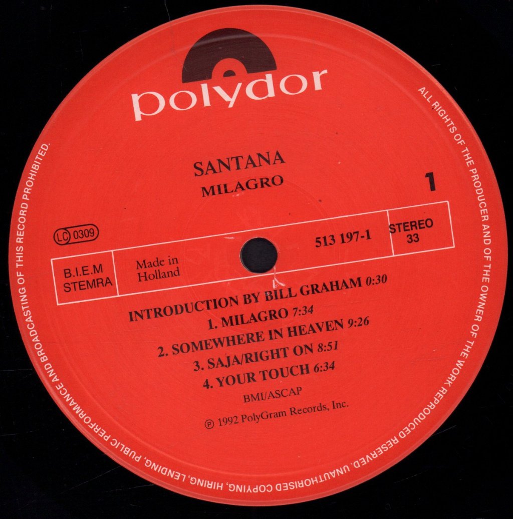 Santana - Milagro - Lp
