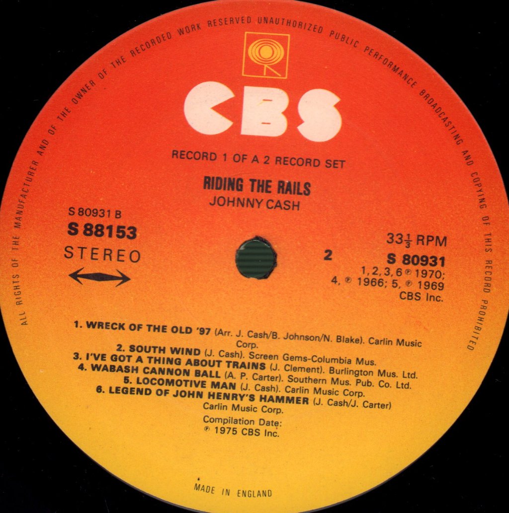 Johnny Cash - Riding The Rails - Double Lp
