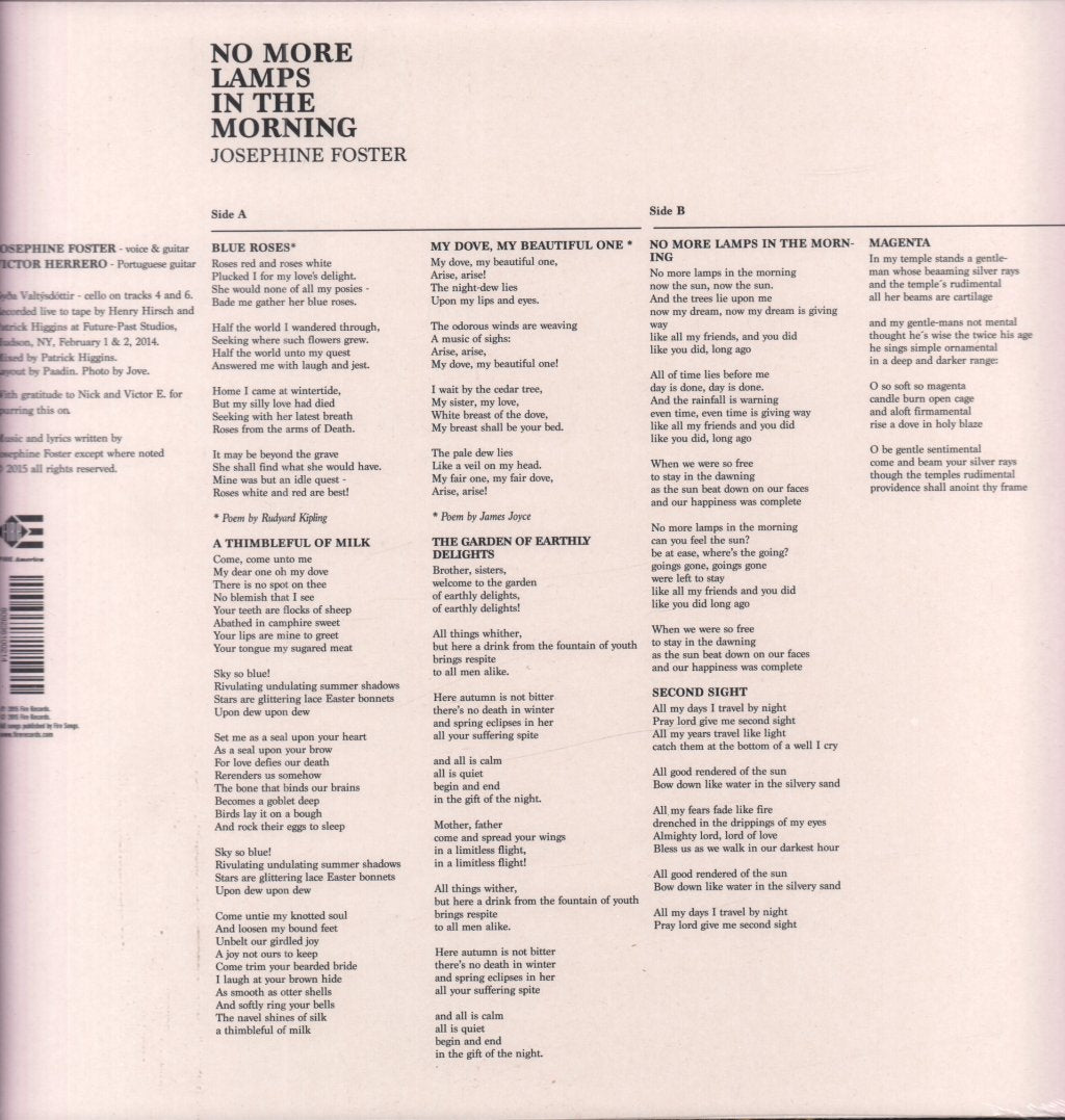 Josephine Foster - No More Lamps In The Morning - Lp