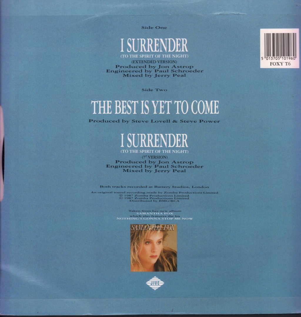 Samantha Fox - I Surrender - 12 Inch