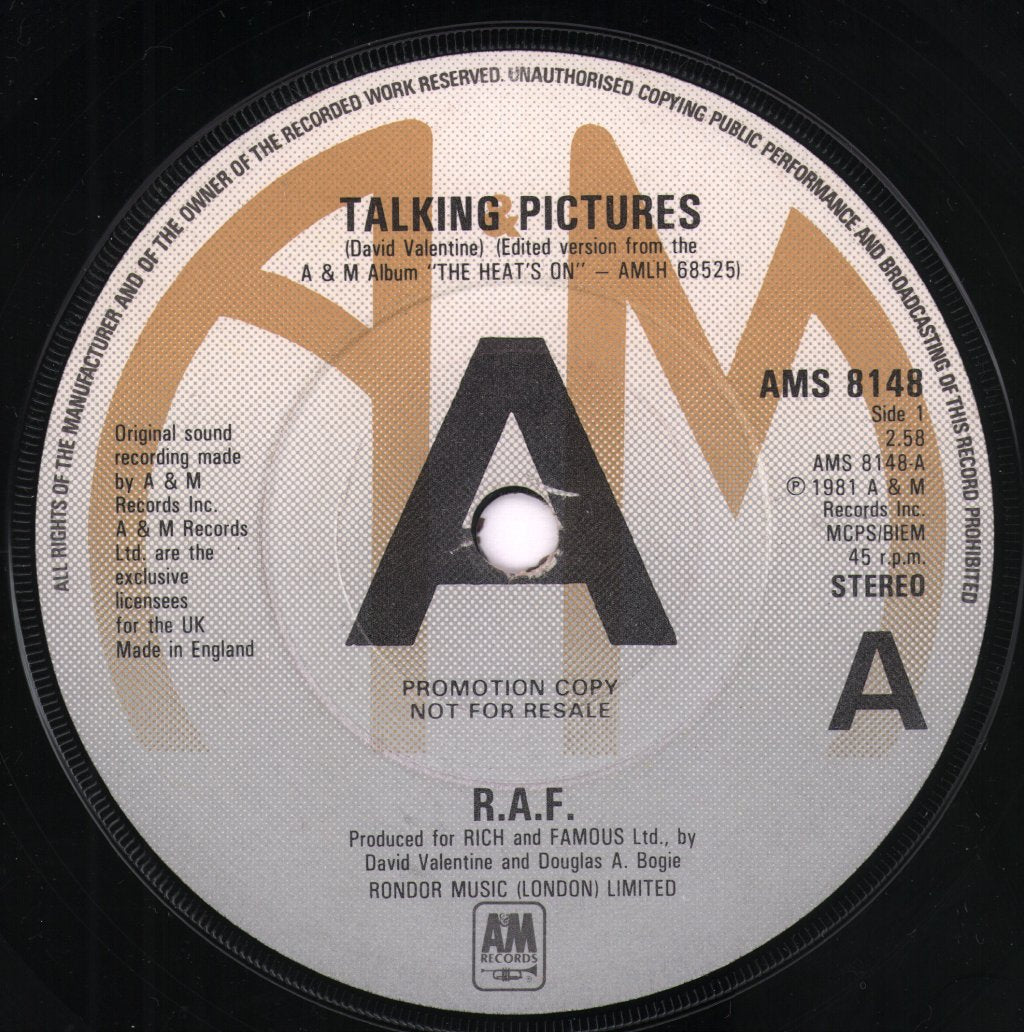 Raf (Aor/Rock Group) - Talking Pictures - 7 Inch