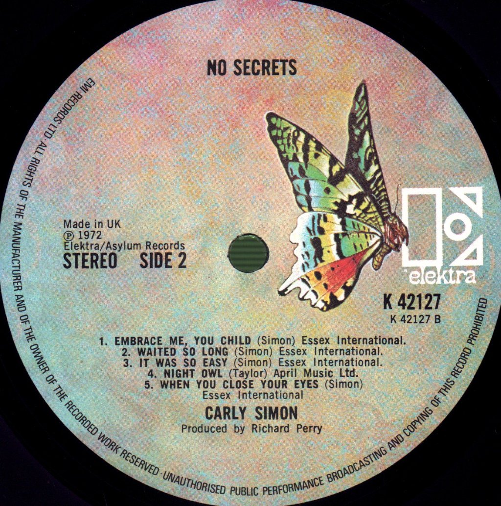 Carly Simon - No Secrets - Lp