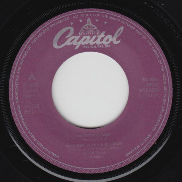 McGuinn, Clark & Hillman - Backstage Pass - 7 Inch