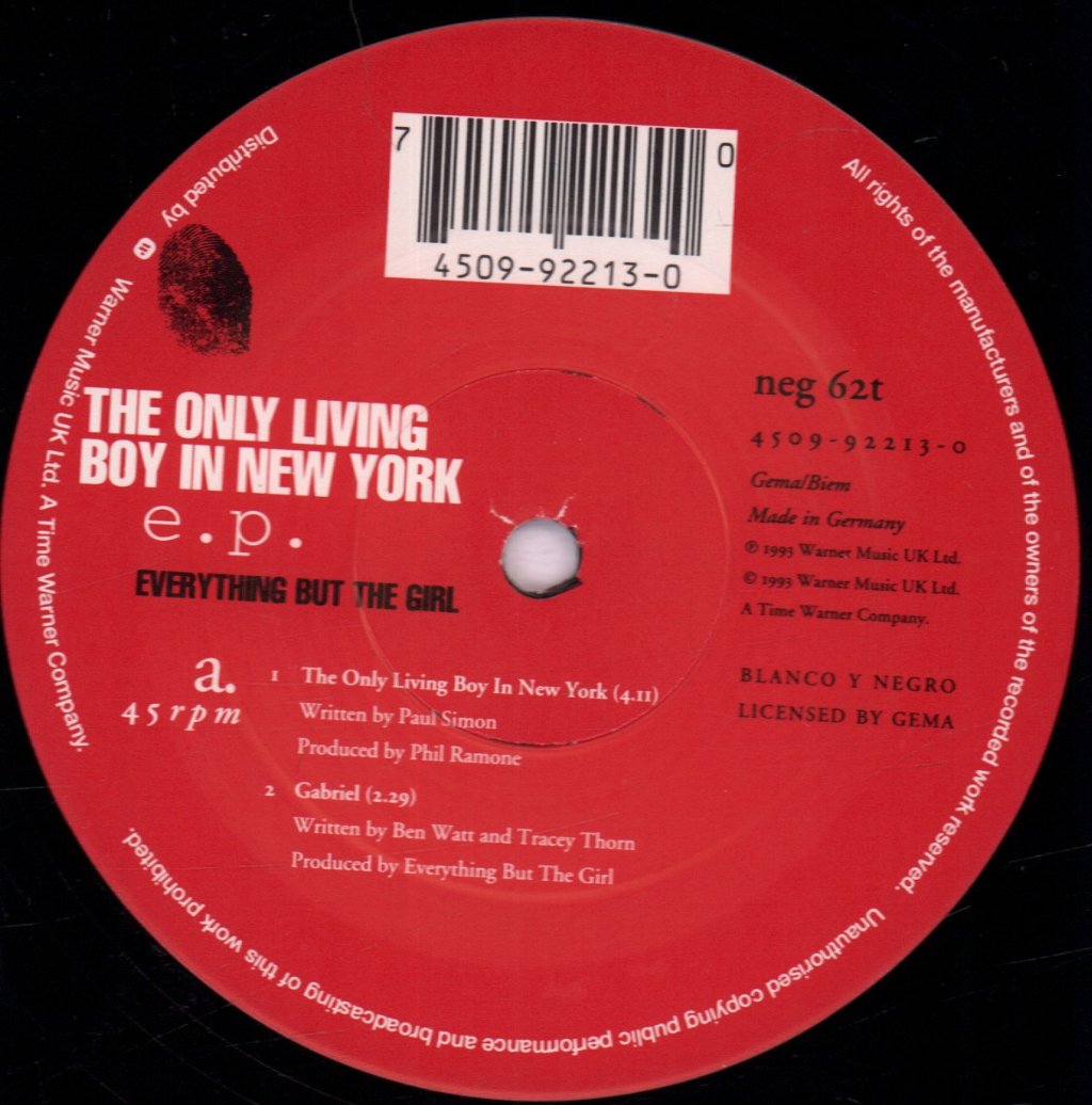 Everything But The Girl - Only Living Boy In New York - 12 Inch