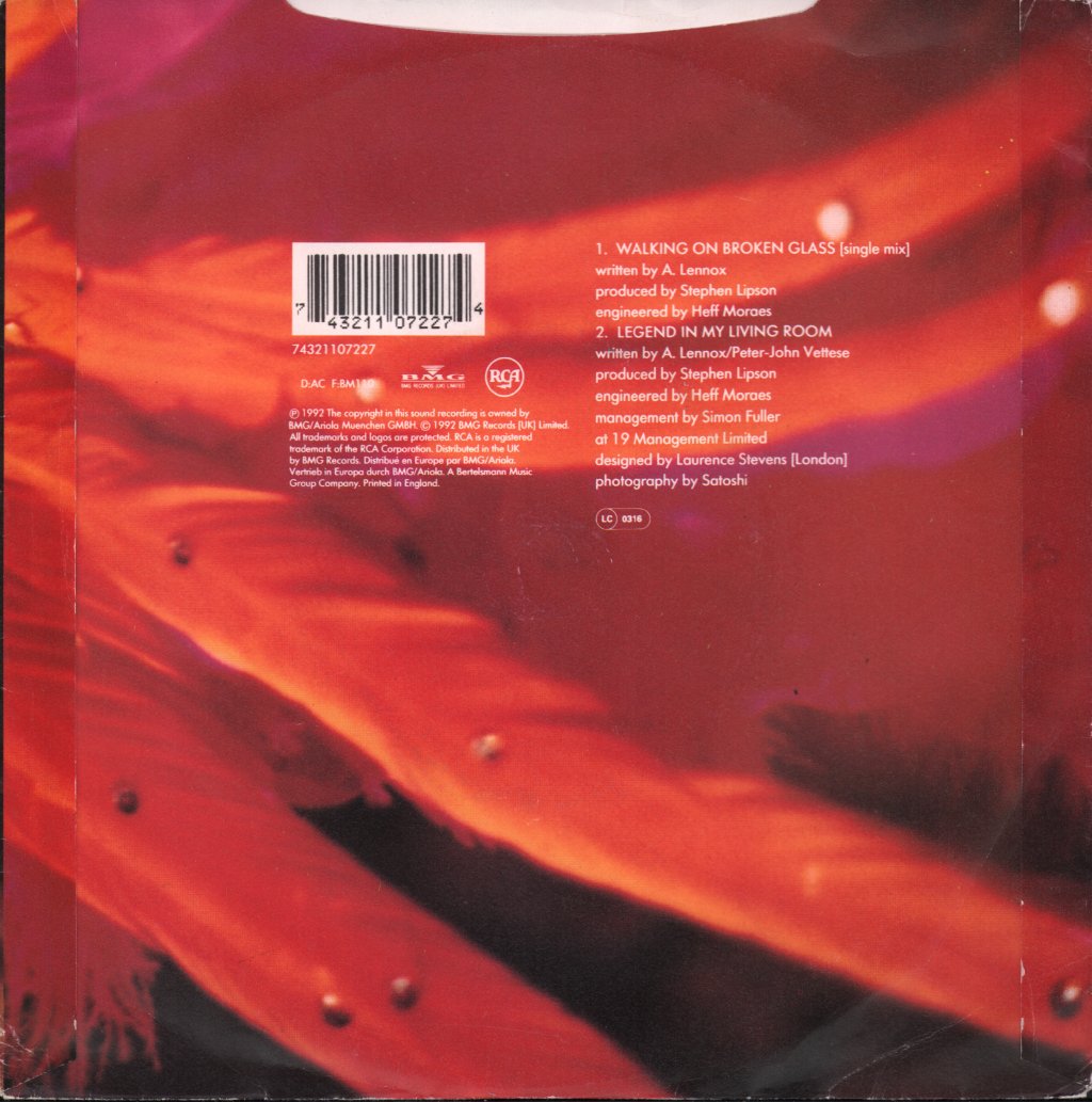 Annie Lennox - Walking On Broken Glass - 7 Inch
