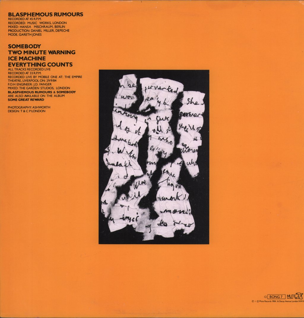 Depeche Mode - Blasphemous Rumours - 12 Inch