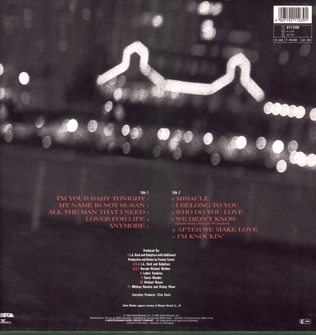 Whitney Houston - I'm Your Baby Tonight - Lp