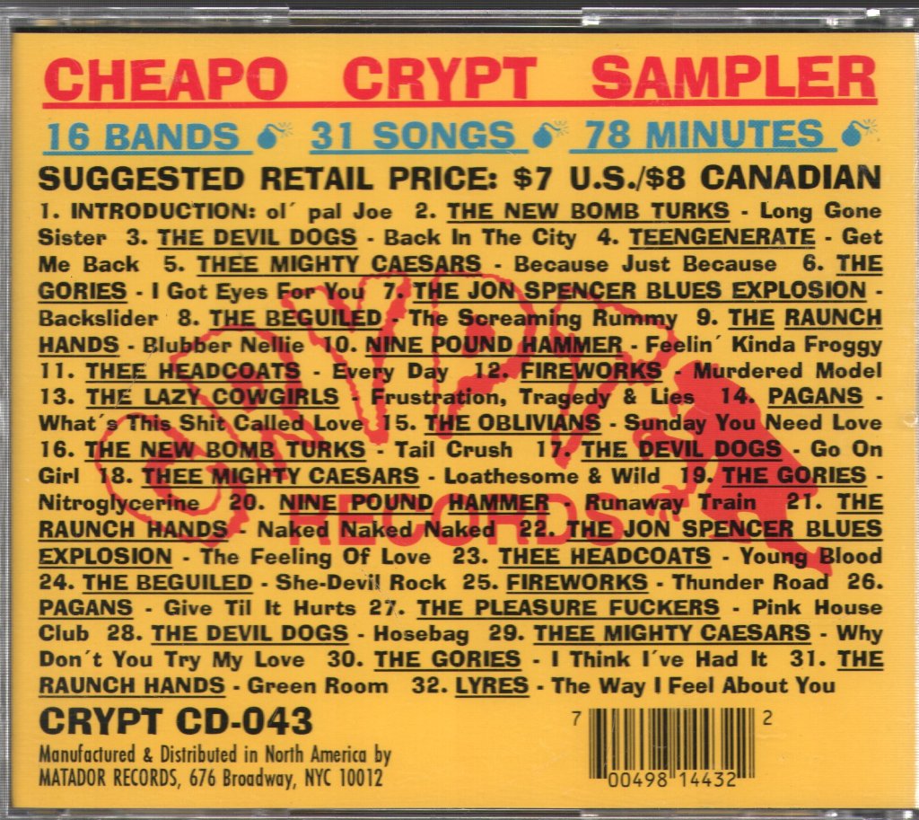 Various Artists - Cheapo Crypt Sampler - Cd