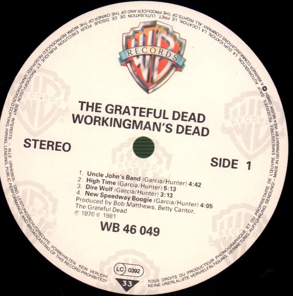 Grateful Dead - Workingman's Dead - Lp