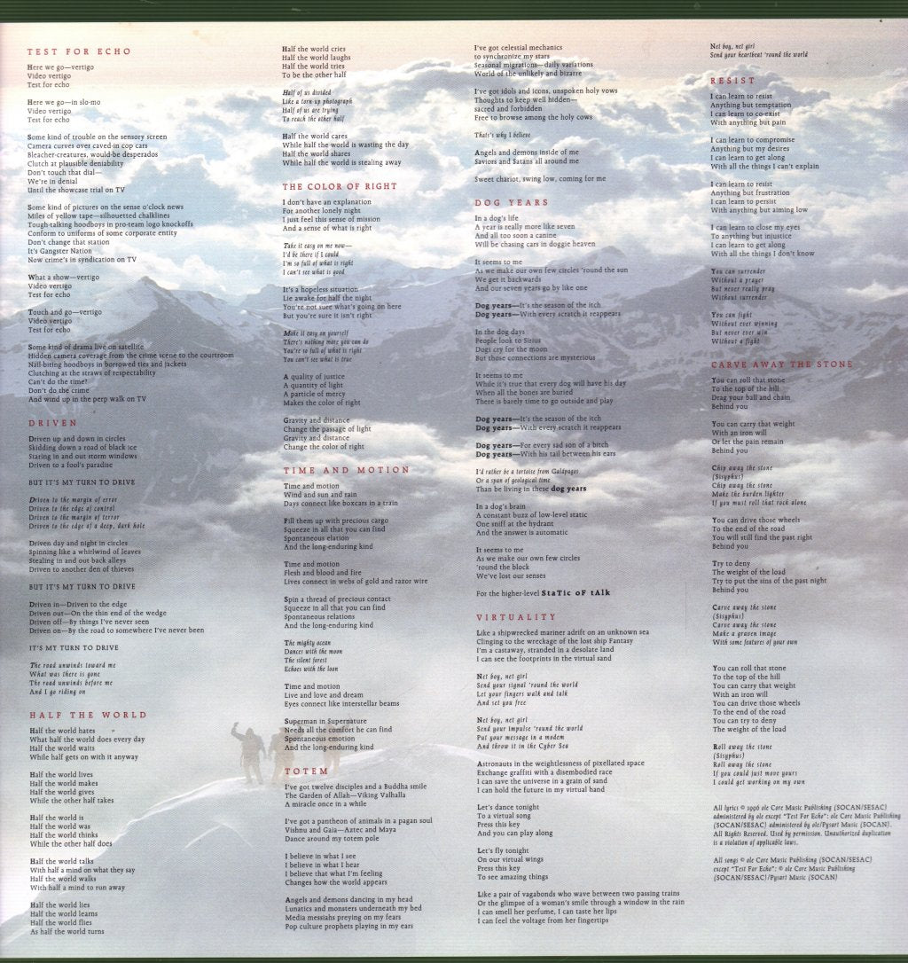 Rush - Test For Echo - Lp