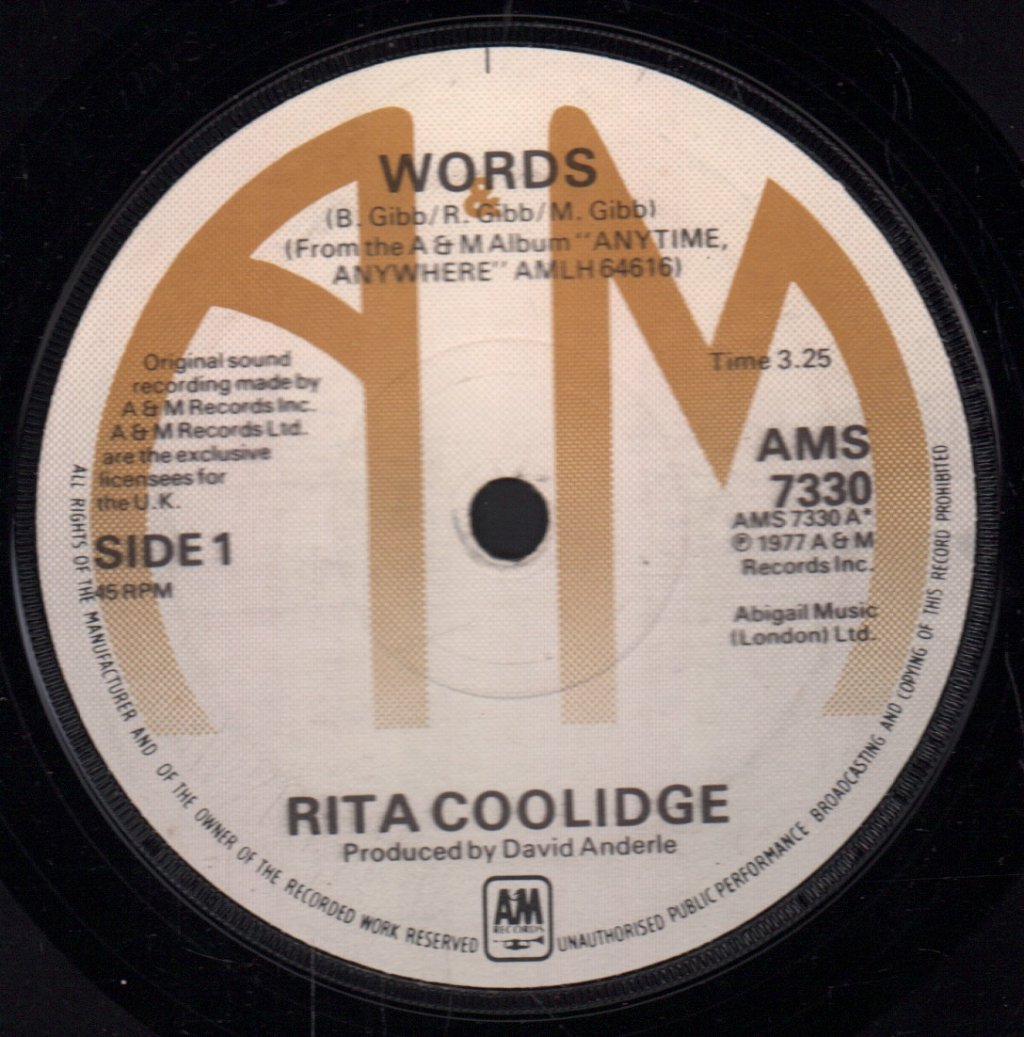 Rita Coolidge - Words - 7 Inch