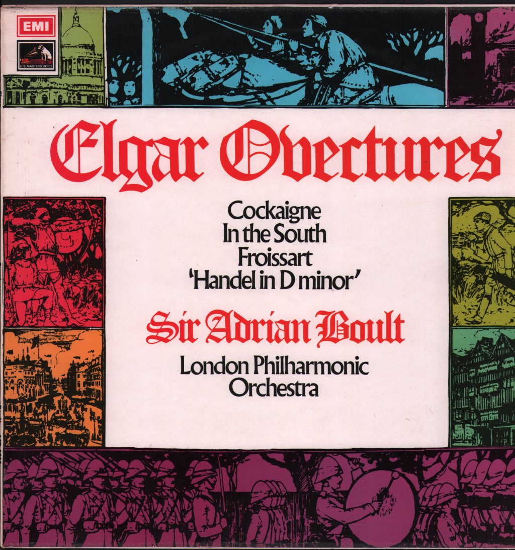 Sir Adrian Boult / London Philharmonic Orchestra - Elgar Overtures - Lp