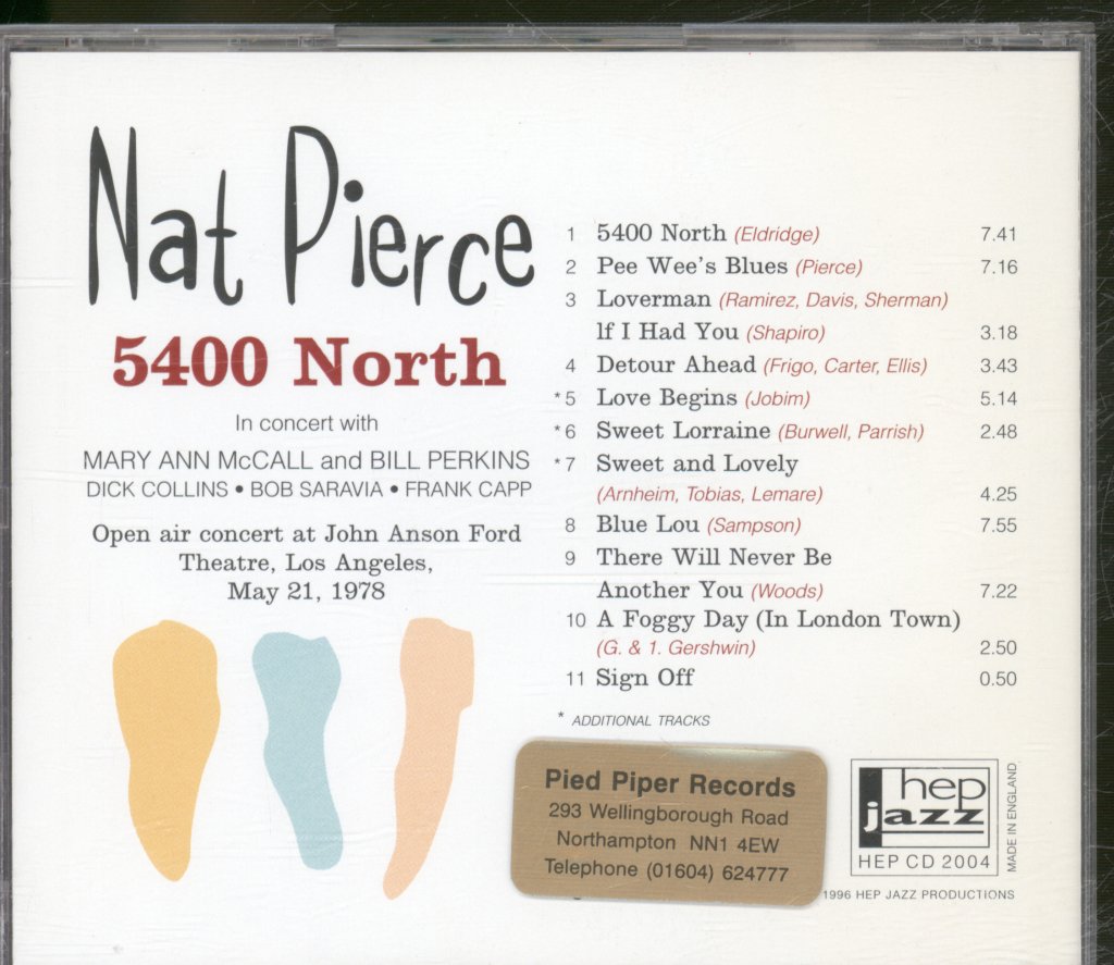Nat Pierce Quintet - 5400 North - Cd