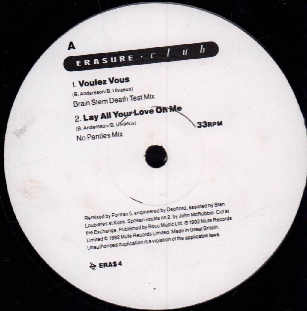 Erasure - Voulez Vous - 12 Inch