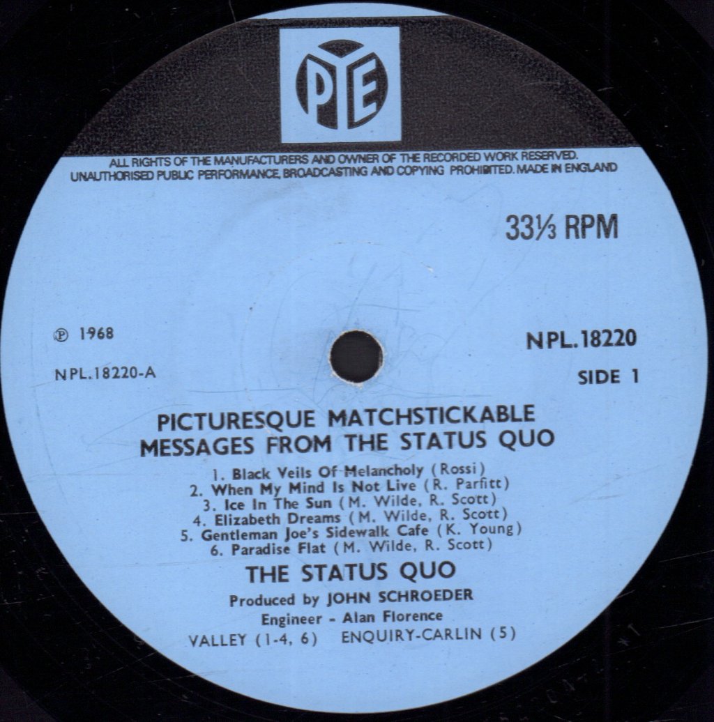Status Quo - Picturesque Matchstickable Messages From - Lp