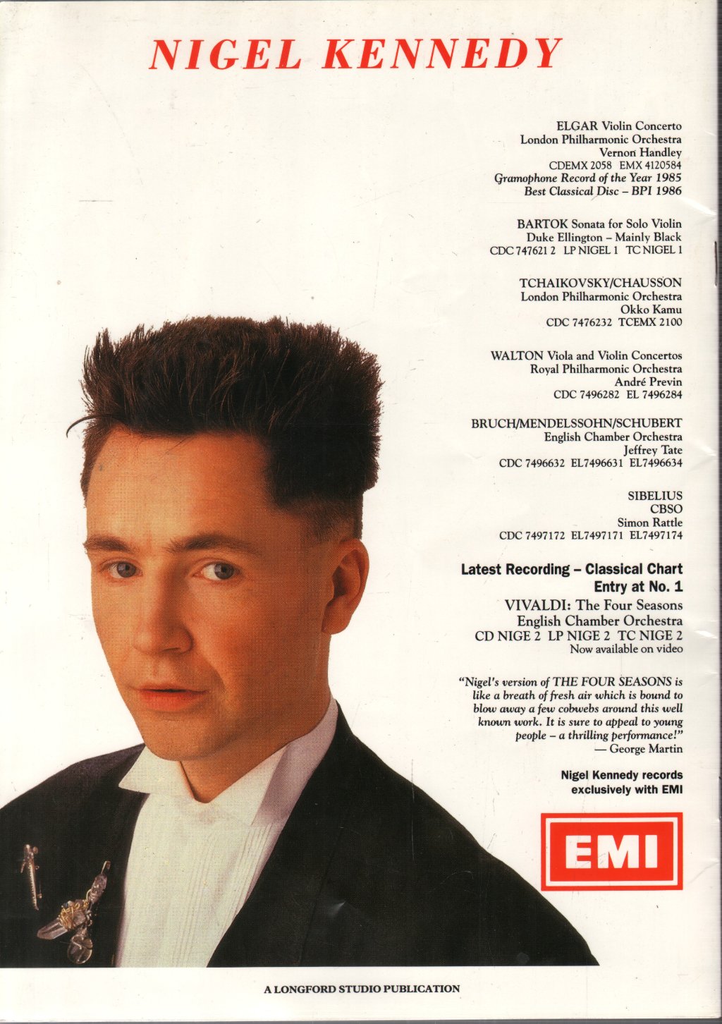 Nigel Kennedy - A Monster Bash - Programme