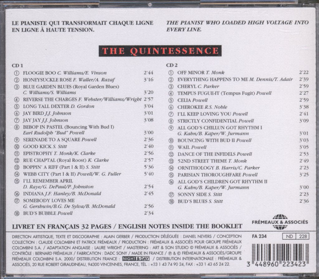 Budd Powell - Quintessence New York 1944-1949 - Double Cd