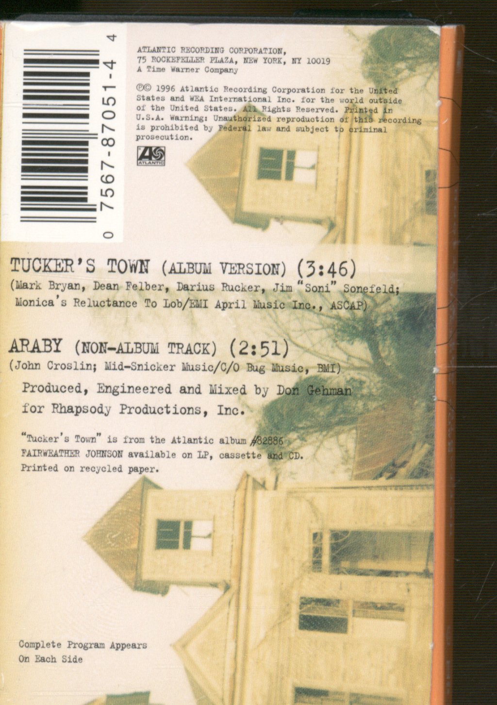 Hootie And The Blowfish - Tucker's Town - Cassette