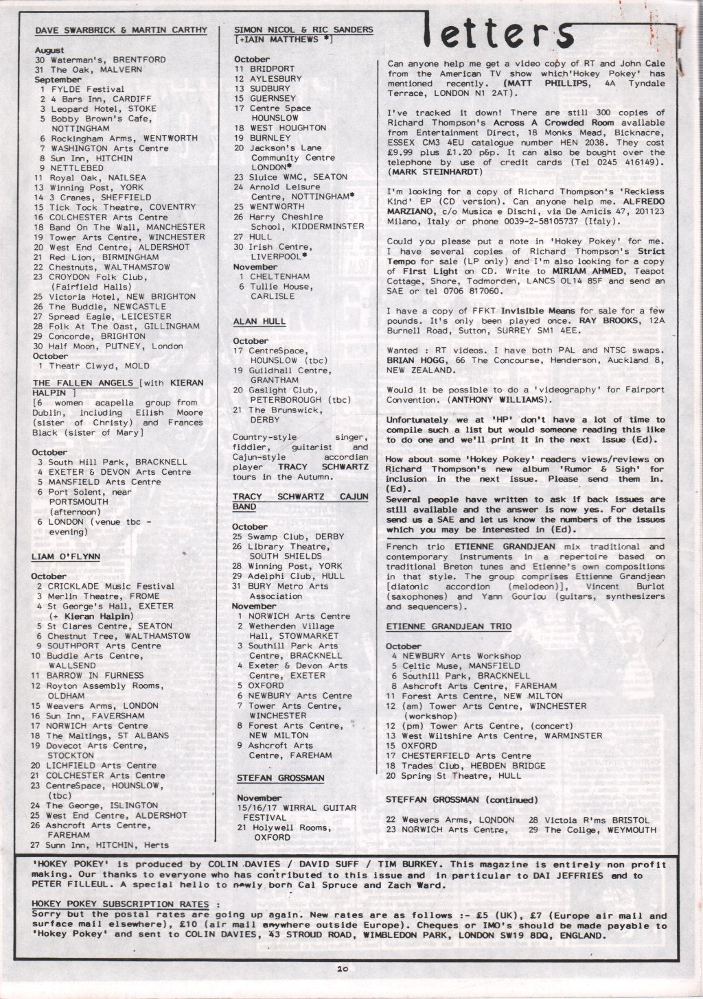 Richard Thompson - Hokey Pokey 24 - Autumn 1991 - Fanzine