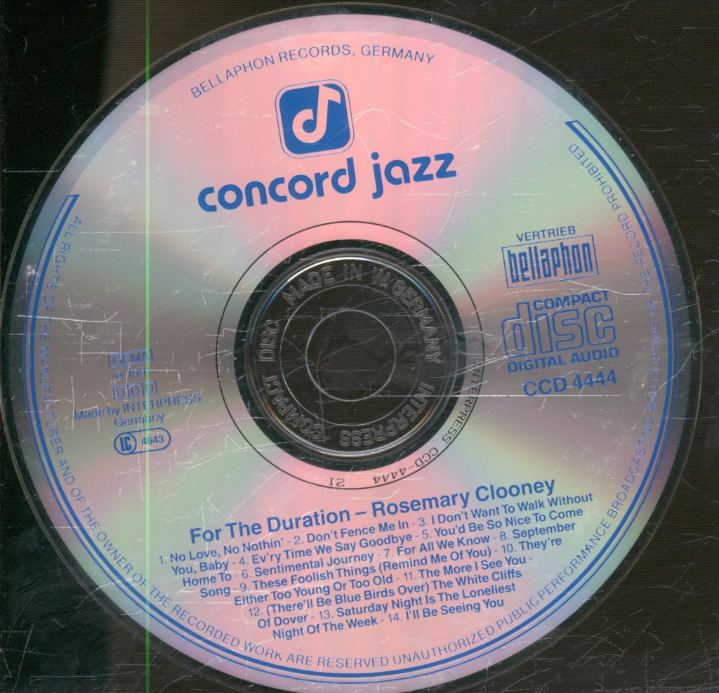 Rosemary Clooney - For The Duration - Cd
