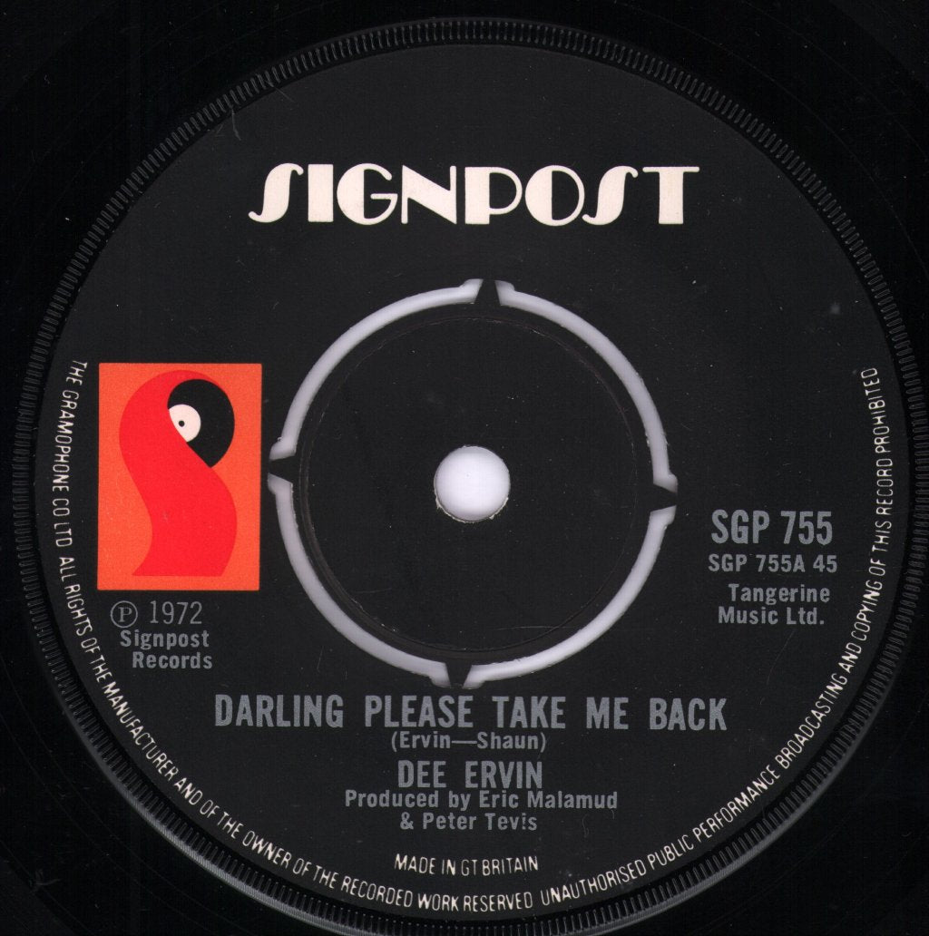 Big Dee Irwin - Darling Please Take Me Back - 7 Inch
