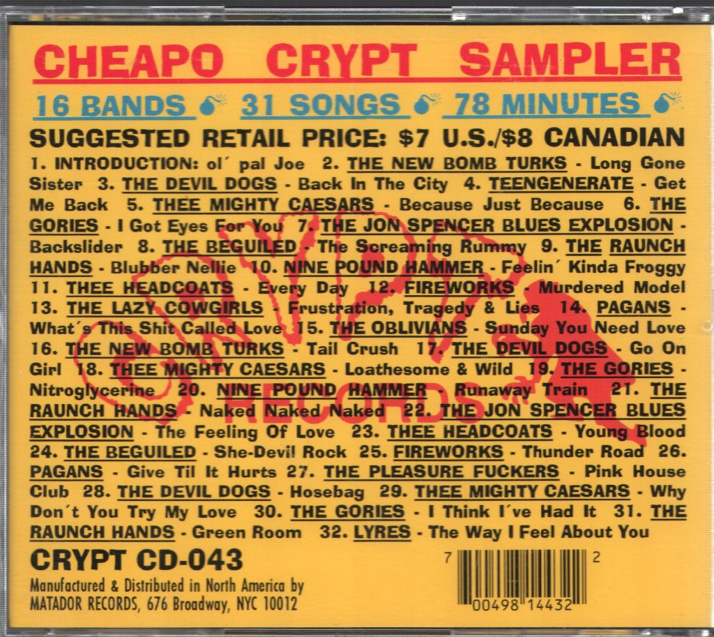 Various Artists - Cheapo Crypt Sampler - Cd