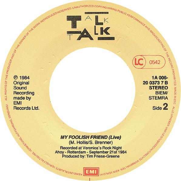 Talk Talk - Tomorrow Started (Live) - 7 Inch